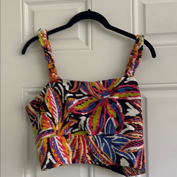 Rachel Zoe Tops - ❤️2/$15 or 3/$21❤️Colorful Floral Women's Crop Top, Size L